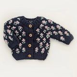 Bitty Blooms Cardigan : Indigo