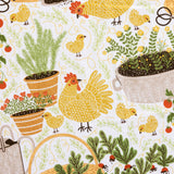 Garden Chickens Tea Towel - Farmhouse Kitchen Towel