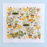 Garden Chickens Tea Towel - Farmhouse Kitchen Towel