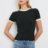 Meredith Top : Black + Ivory