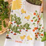 Garden Chickens Tea Towel - Farmhouse Kitchen Towel