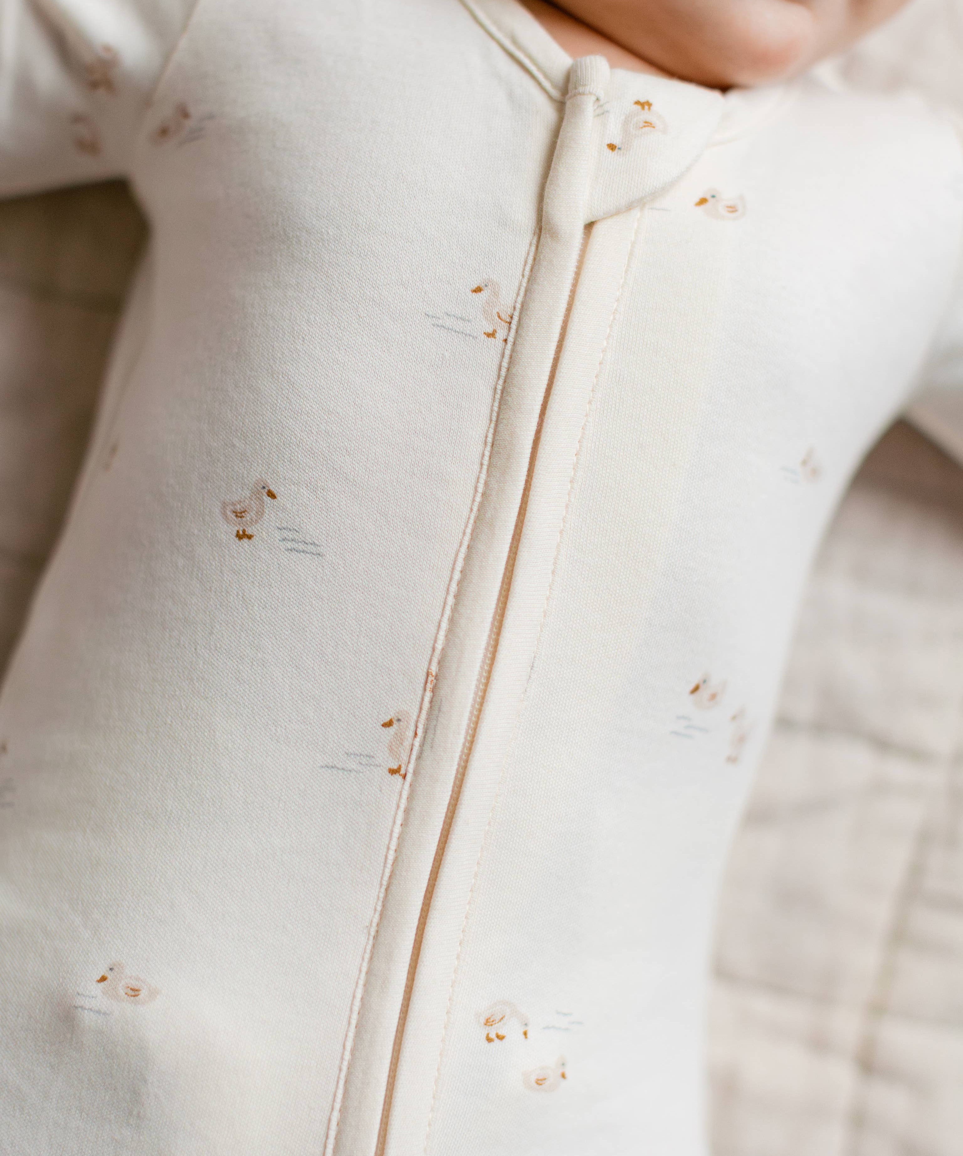 Peyton Zipper Sleeper - Duck / Oat + Chai