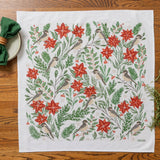 Poinsettias & Pines Tea Towel