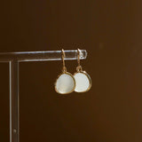 White Smoke Bezel Earrings