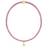 Hope Classic Pink Champagne Bracelet - Signature Cross Small Gold Charm