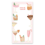 Holiday Cocktails Notepad | Christmas Drinks Notepad | 4"x8"
