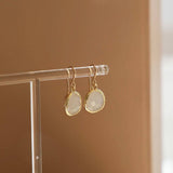 White Smoke Bezel Earrings