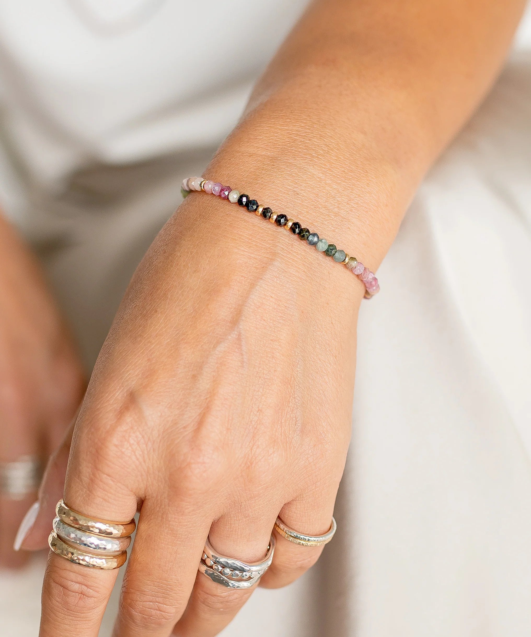 Watermelon Tourmaline Charis Bracelet