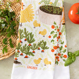 Garden Chickens Tea Towel - Farmhouse Kitchen Towel