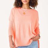 Catalina Sweater :  Peach + White Contrast Petite