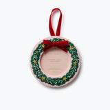 Christmas Wreath Embroidered Frame Ornament