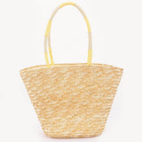 Faux Straw Lemon Tote