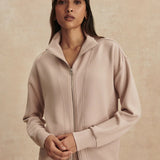 Arlene Zip-Through Sweat in Mushroom