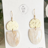 White Marble Drop Earrings