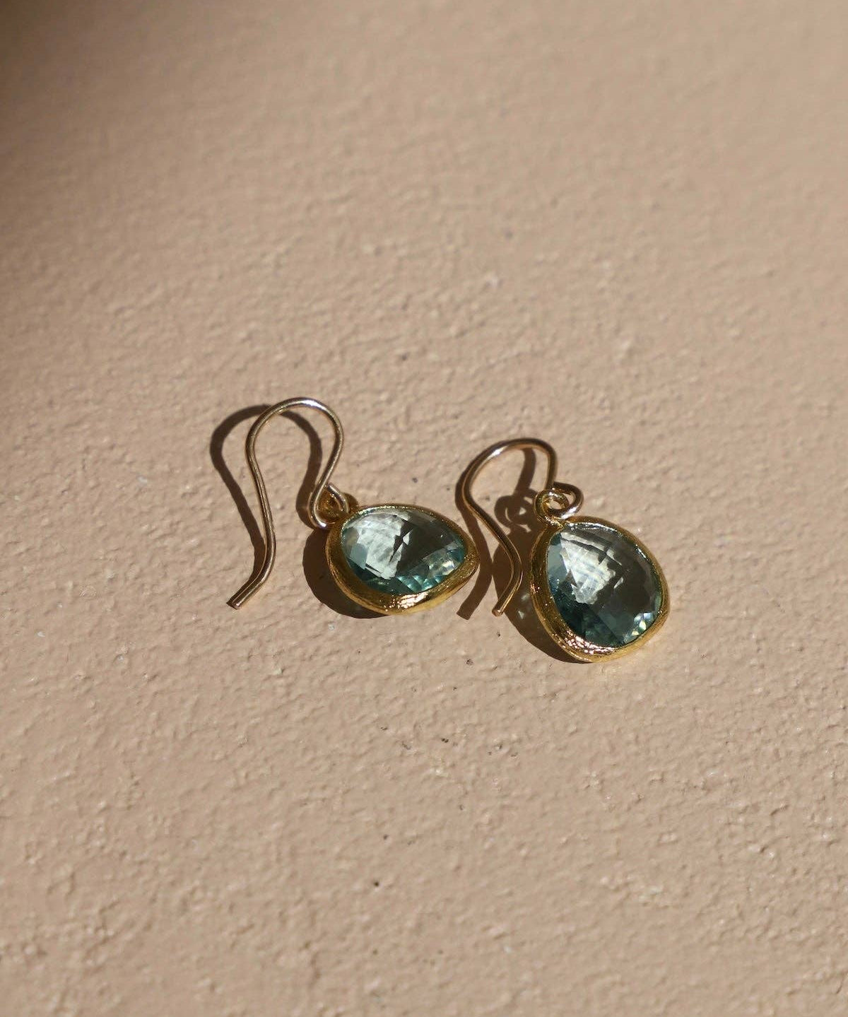 Aquamarine Bezel Earrings