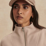Arlene Zip-Through Sweat in Mushroom