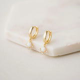 Juno Huggie Drop Hoop Earrings : Gold