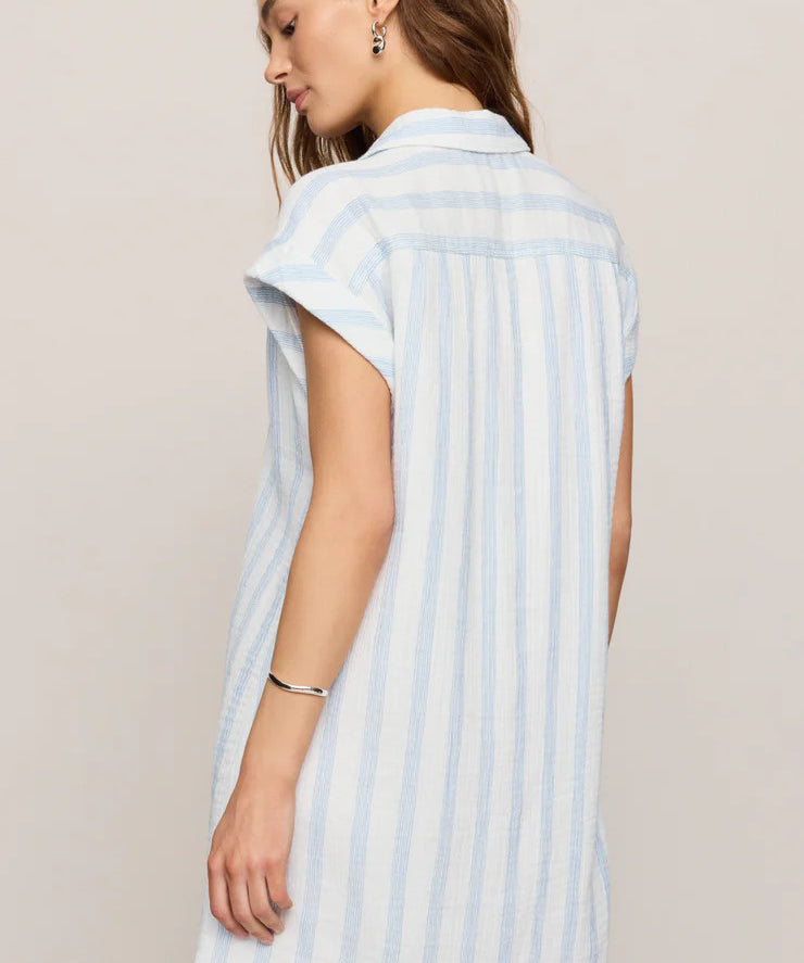 Shellbound Striped Gauze Dress