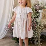Organic Cotton Dahlia Dress - Posy Milk