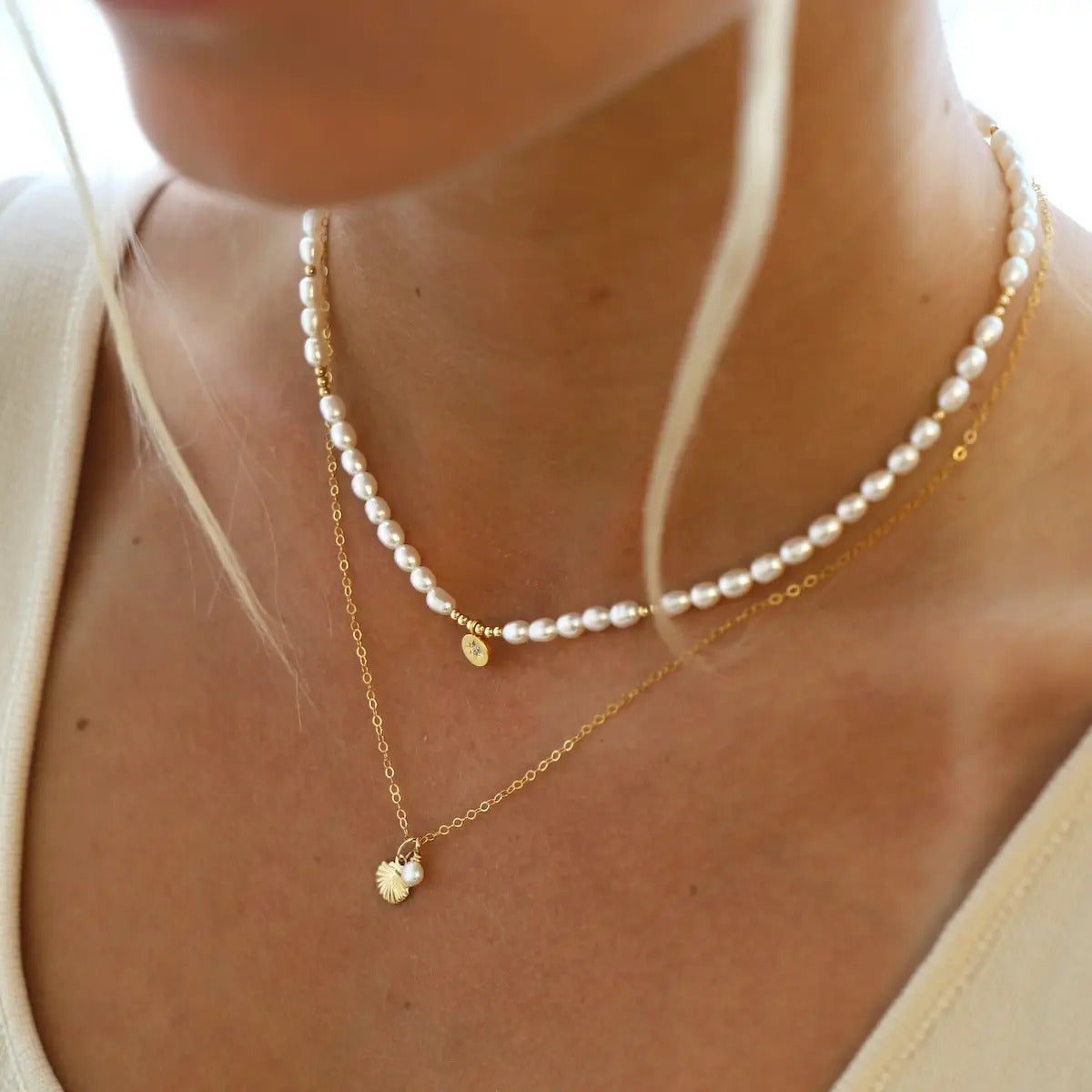 Pearl Beaded Star Medallion Necklace