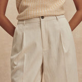 Ellison Crop Wide-Leg Pant 24" - Birch Marl