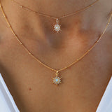 Opal Starburst Necklace : Gold, 18"