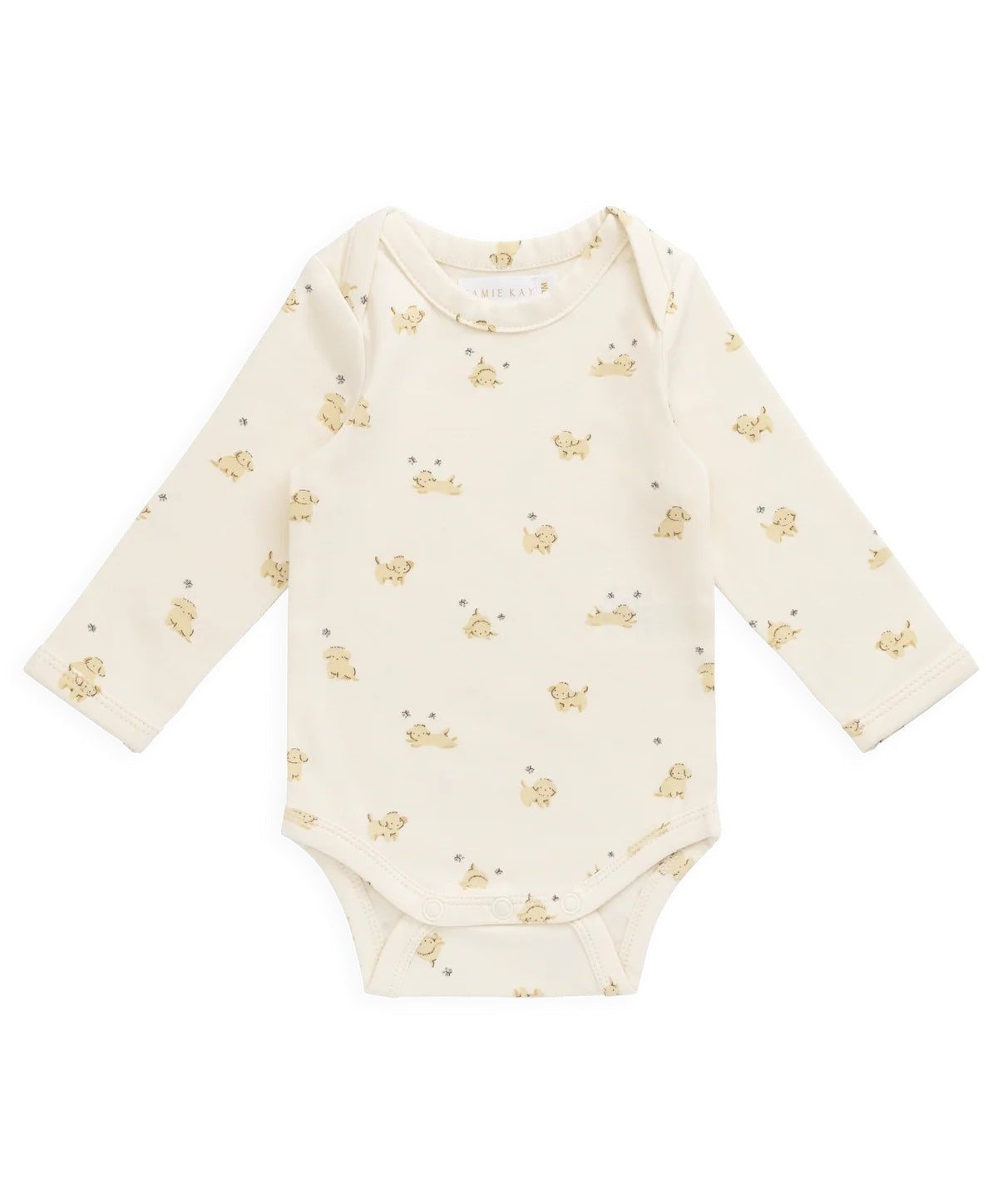 Organic Cotton Cassius Long Sleeve Bodysuit - Playful Honey