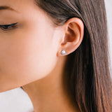 Juno Stud Earrings Silver + Opal