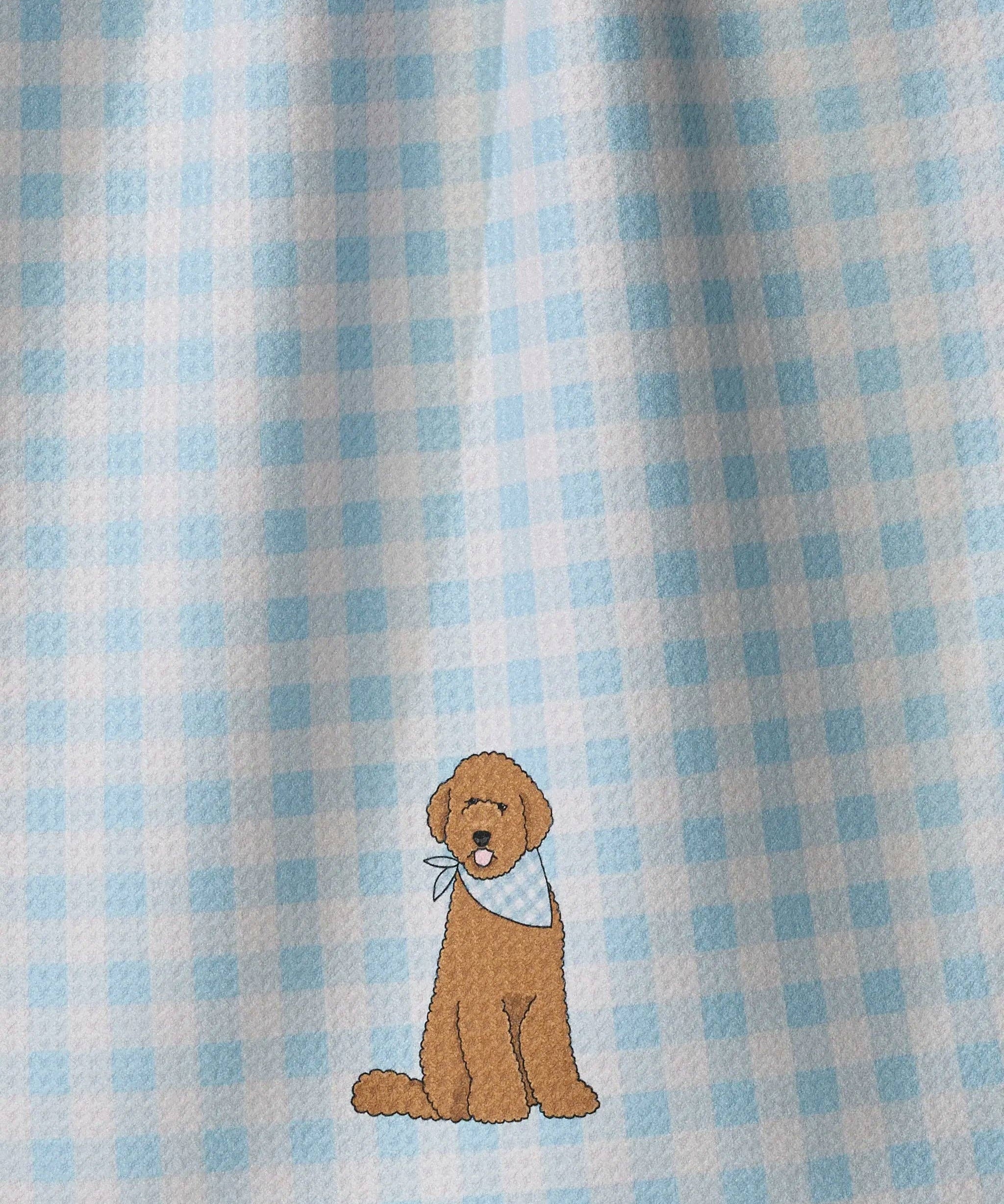 Gingham Doodle Tea Towel