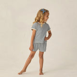 Pointelle Shorts || Navy Stripe
