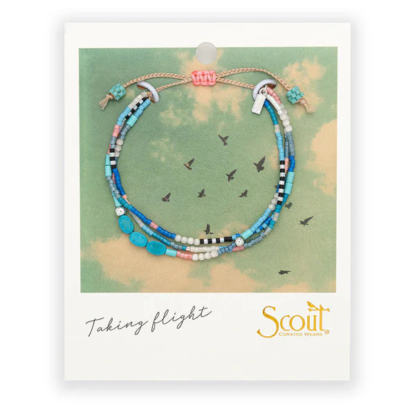 Mixed Media Bracelet - Sky/Turquoise/Silver