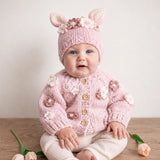 Flower Bunny Beanie Blush