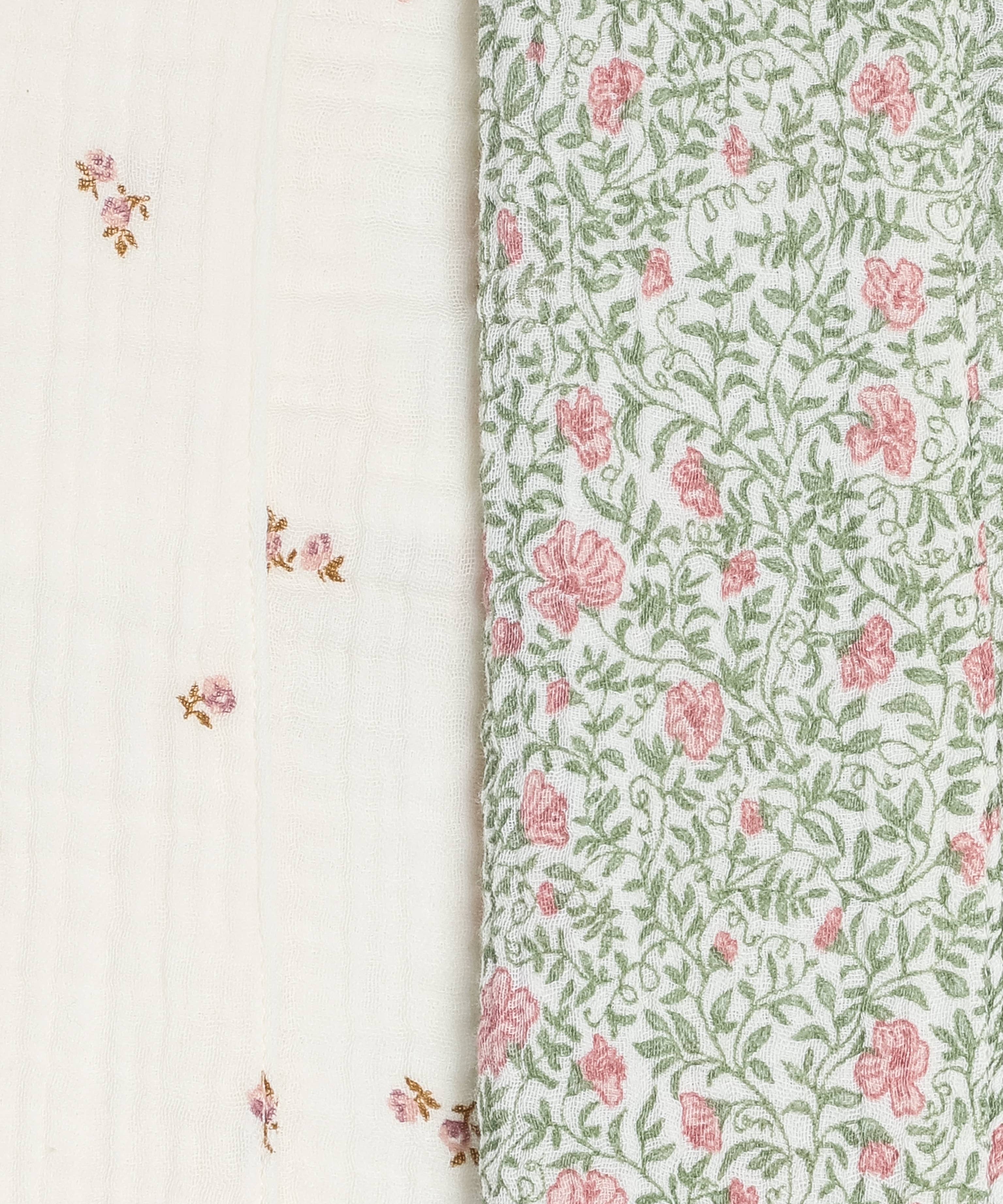 2-Pack Muslin Burp Cloths - Etta + Janice Florals