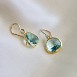 Aquamarine Bezel Earrings