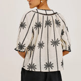 Belina Top : Embroidered Palms
