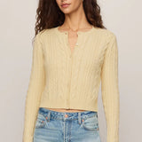 Cera Long Sleeve Cardigan - Lemon Chiffon