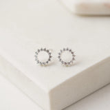 Halo Stud Earrings : Silver