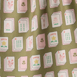 Flower Tiles Tea Towel: White