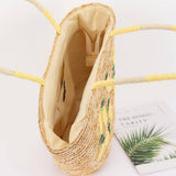 Faux Straw Lemon Tote