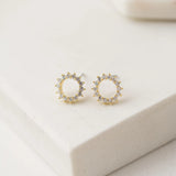 Halo Stud Earrings : Gold