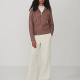 Sherida Half-Zip Knit Sweater | Gingerbread Fleck