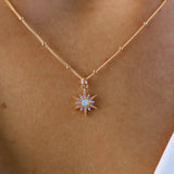 Opal Starburst Necklace : Gold, 18"