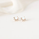 Juno Stud Earrings Gold + Opal