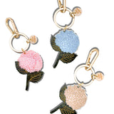 Hand-painted Hydrangea Bag Charm + Keychain