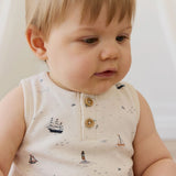 Organic Cotton Archie Playsuit-Sailing Day