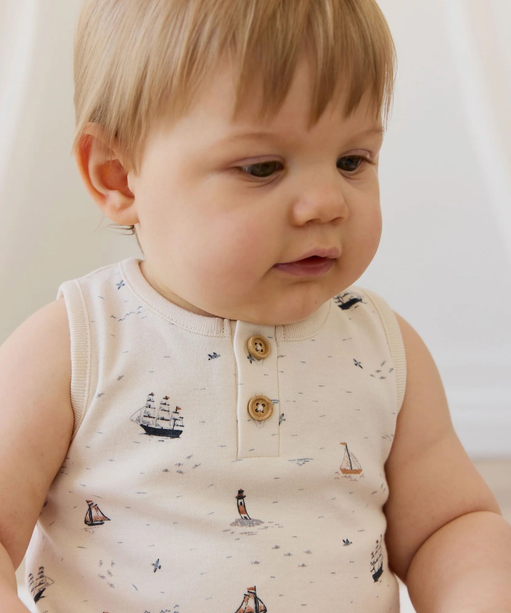 Organic Cotton Archie Playsuit-Sailing Day