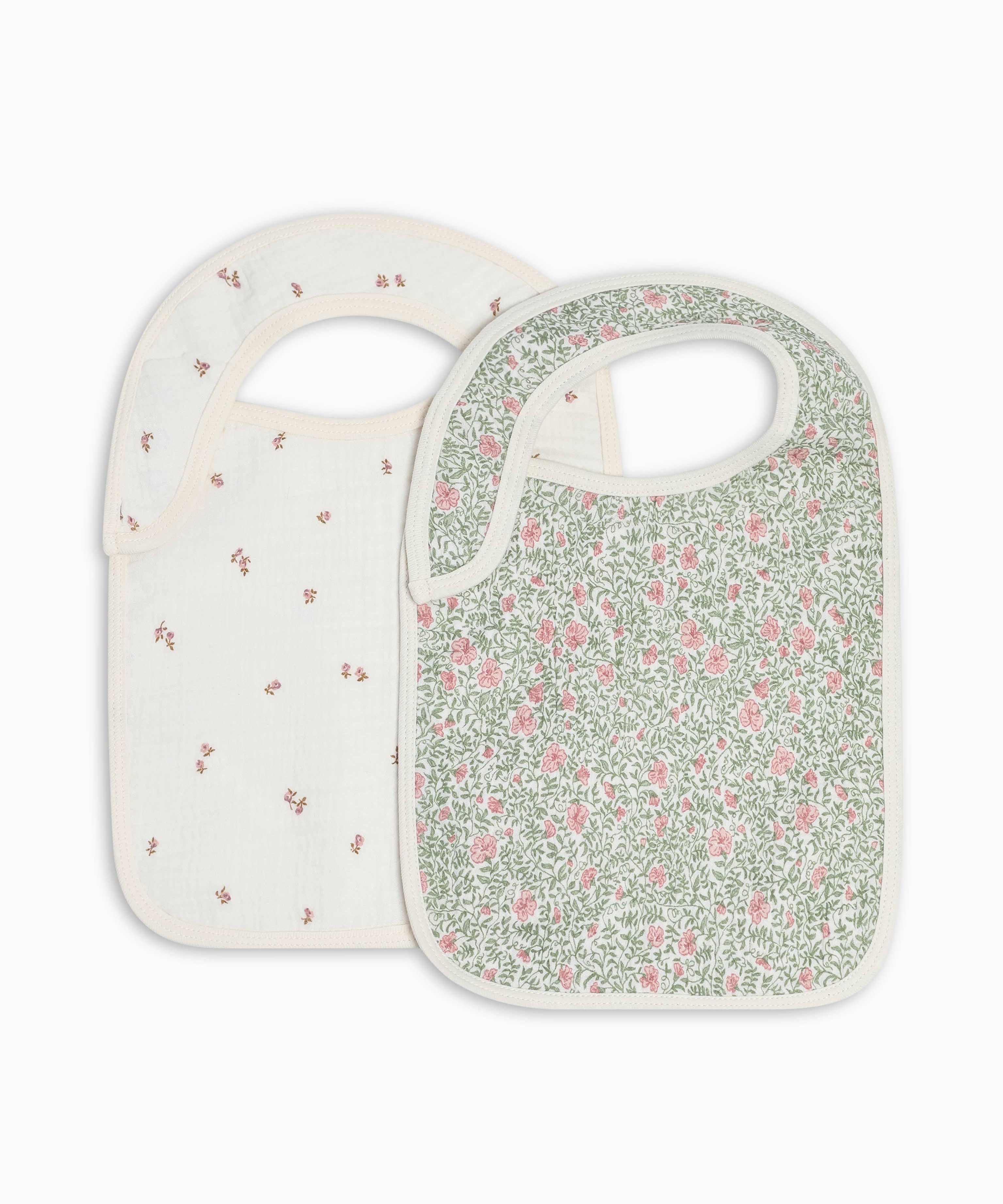 2-Pack Muslin Bibs - Etta + Janice Florals: Default Title