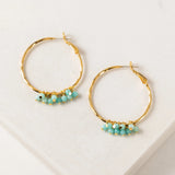 Sorrento Gemstone Beaded Hoop Earrings