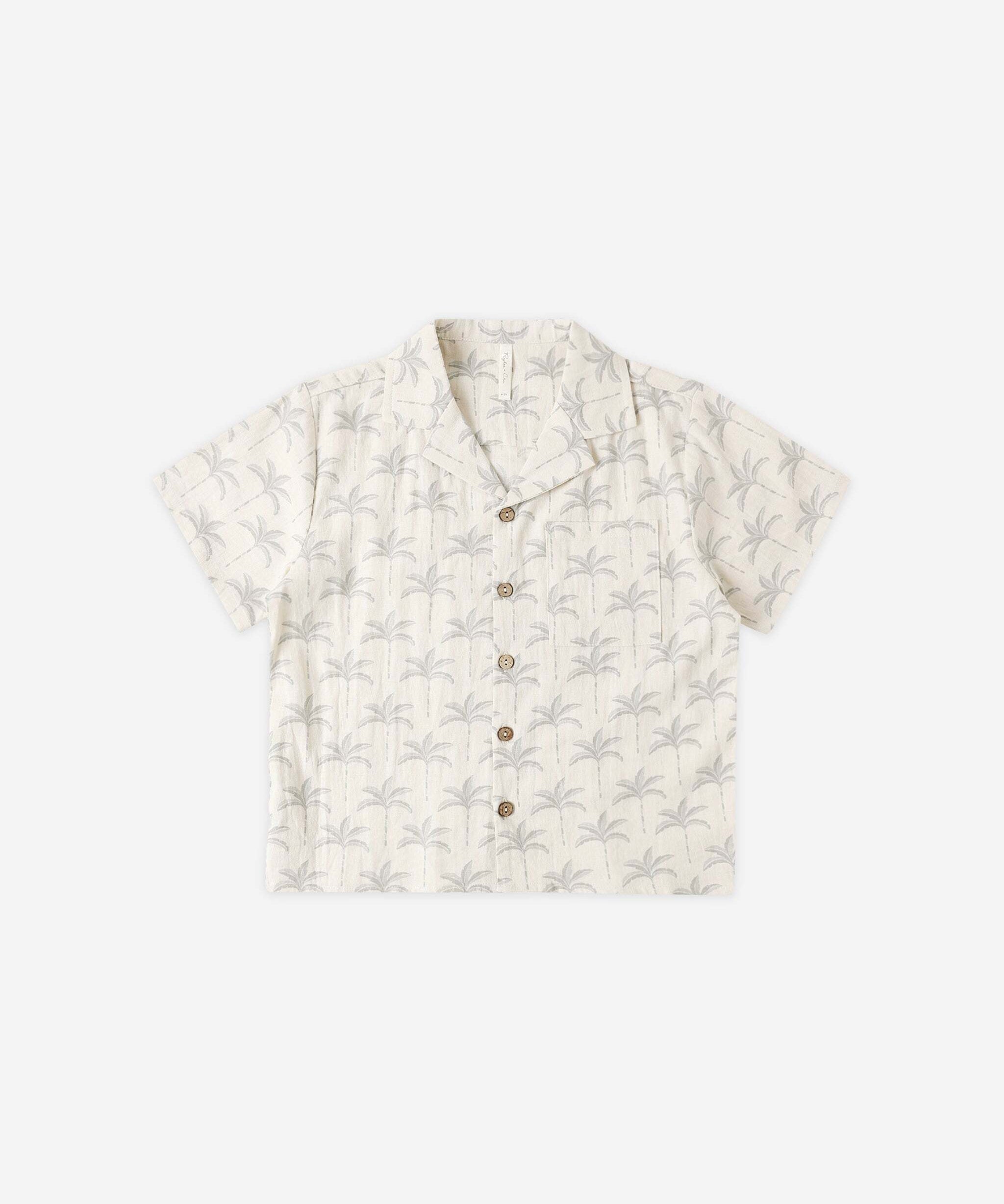 Lapel Collar Shirt || Palm Trees