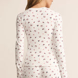 Holly Pointelle Long Sleeve Top : White
